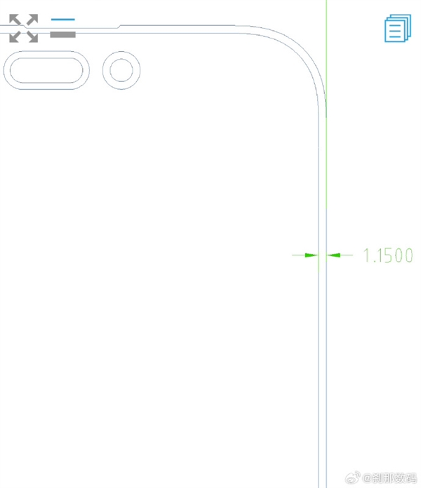 iPhone16ProMax屏幕CAD图出炉：1.15mm边框全球最窄