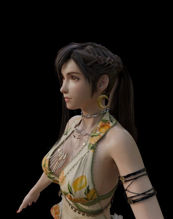 FF7蒂法全新3D模型欣赏：换上新发型的蒂法你爱吗(ff7的蒂法有黄吗)