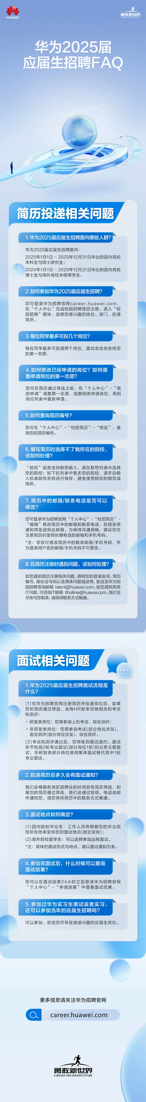 应届本科生起招！华为2025届招聘简历投递、面试流程公布