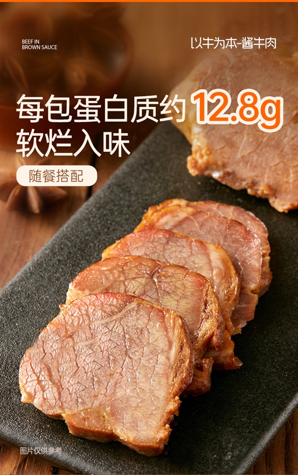 开袋即食口口香：以牛为本卤酱牛肉24.9元50gx4包大促