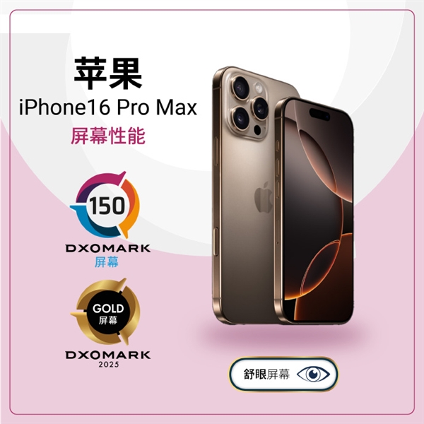 苹果iPhone16ProMax屏幕DxOMark出炉：有瑕疵还不如上一代