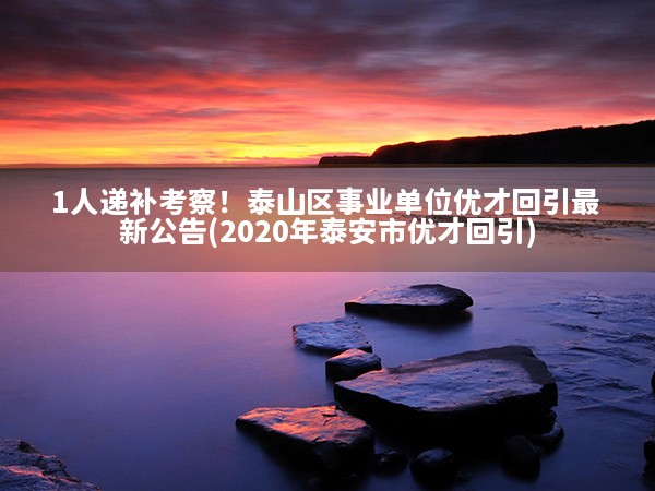 1人递补考察！泰山区事业单位优才回引最新公告(2020年泰安市优才回引)